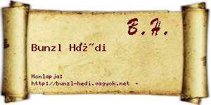 Bunzl Hédi névjegykártya